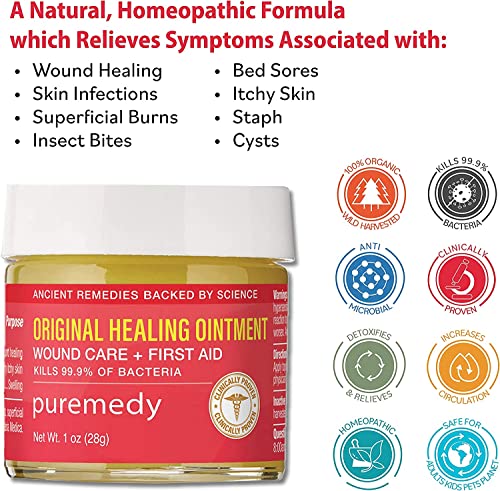 Puremedy Original Healing Ointment - All Natural First Aid Salve for Wounds, Burns, Cuts, Bug Bites, Bed Sores, and Skin Irritations - Safe for Adults & Kids (2 oz) - Image 5