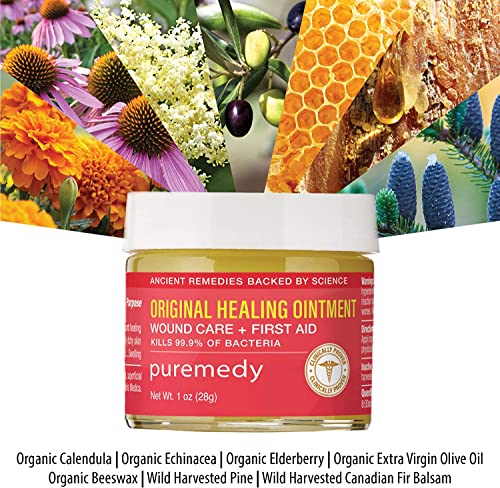 Puremedy Original Healing Ointment - All Natural First Aid Salve for Wounds, Burns, Cuts, Bug Bites, Bed Sores, and Skin Irritations - Safe for Adults & Kids (2 oz) - Image 2
