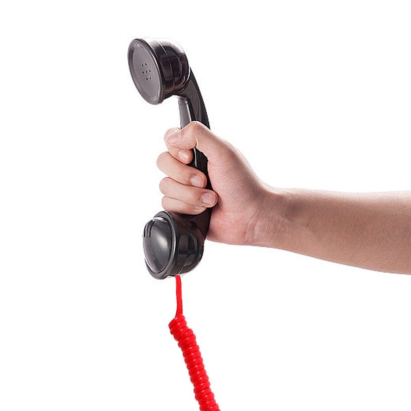 Red Coiled Telephone Cord 2 Pack Flexible Curly Cables for Landline Desk Phones - Image 5