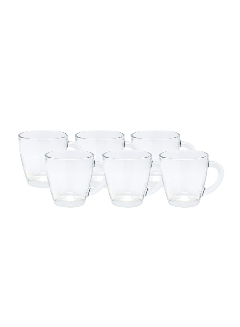 LAV Vega 230cc Mug Set of 6 – Premium Glass Mugs for Coffee, Tea, and Hot Beverages - Image 3