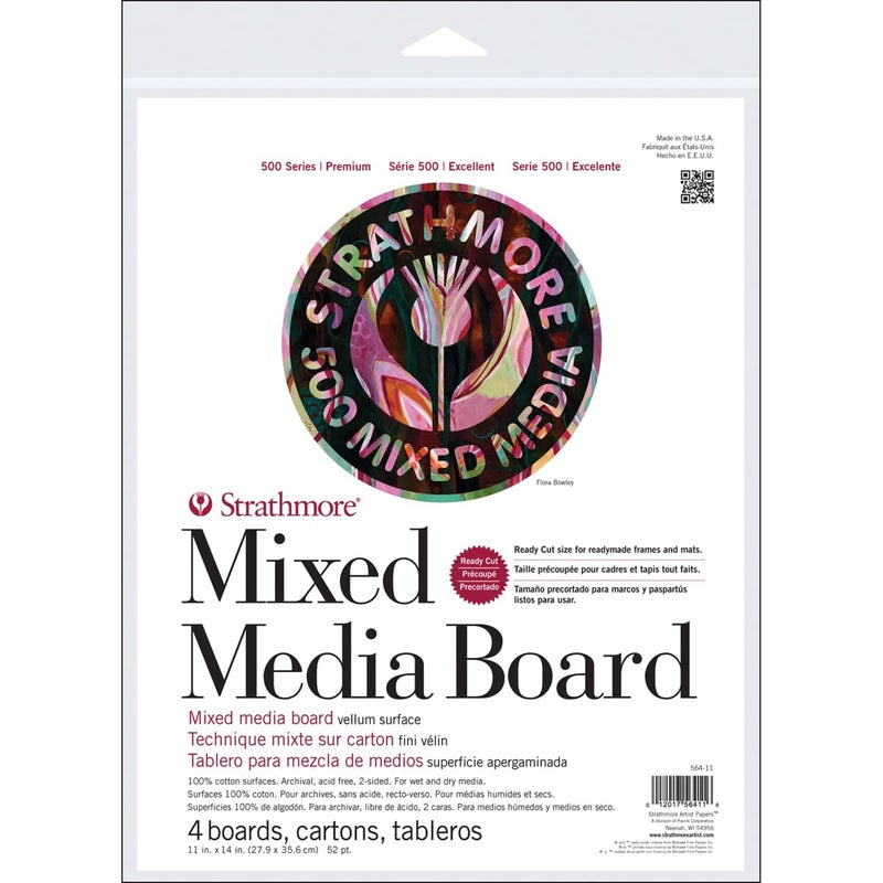 ProArt 56411 500 Series Mixed Media Board Vellum 11x14 4 Sheets