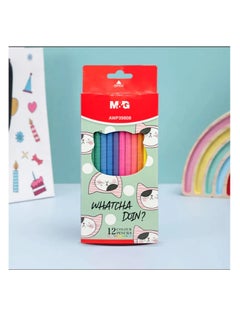 M&G M&G Chenguang Pack of 12 Hexagonal crayons SMC Pastel colored pencil - No:AWP39808  - Image 3
