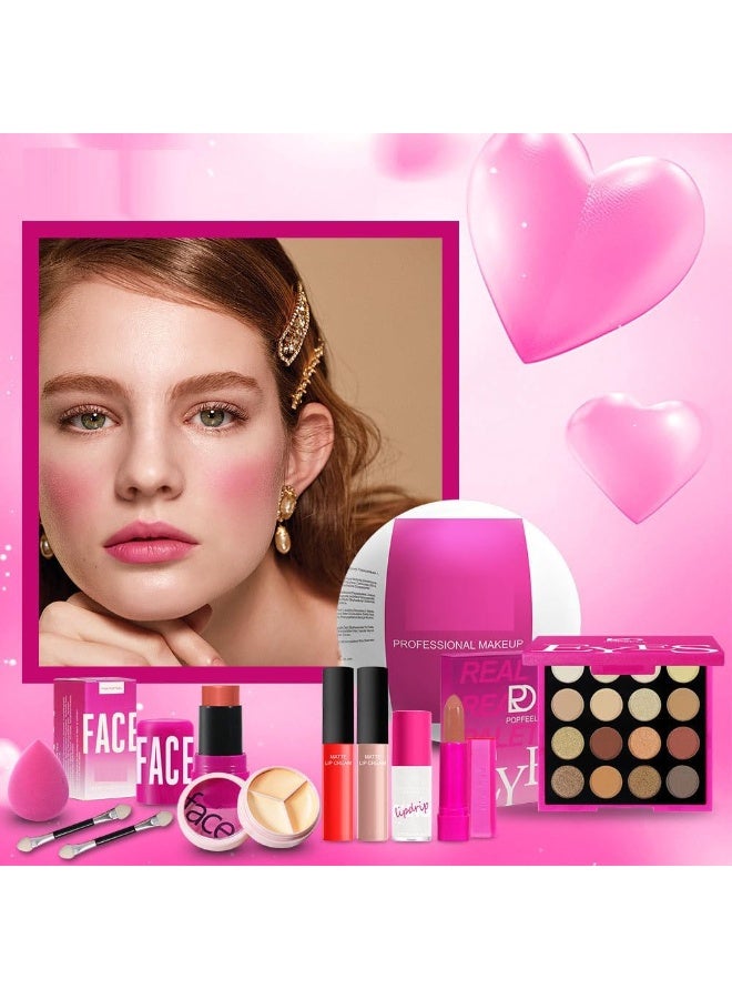popfeel All-in-One Makeup Surprise Set for Little Girls - Eyeshadow, Lip Creams, Concealer u0026 More - Safe, Fun u0026 Versatile Cosmetic Kit for Kids to Create Cute Daily Makeup, Ideal Gift - Image 2