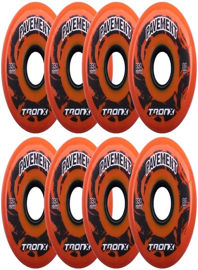 TronX Outdoor Pavement Asphalt Hilo 4-76MM/4-80MM 85A Inline Roller Hockey Wheels 8 Pack - Image 1