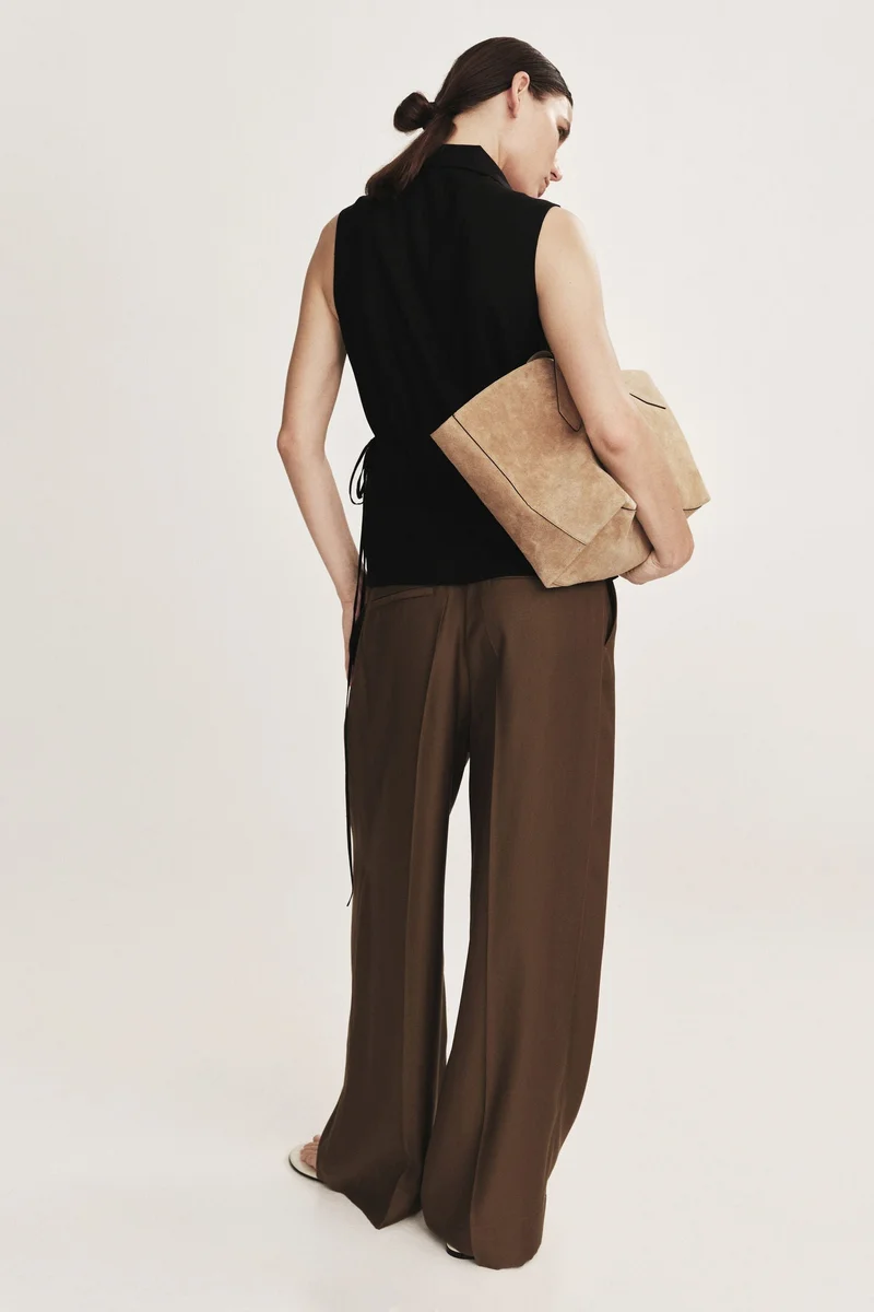 H&M  Linen-blend wrap top for Women | Best Price UAE