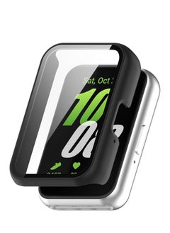 Generic Hard PC Case with Tempered Glass Screen Protector Compatible with Samsung Galaxy Fit 3 SM-R390 Watch Bumper Guard Protective Cover Touch Sensitive Film(Black)  - Image 2