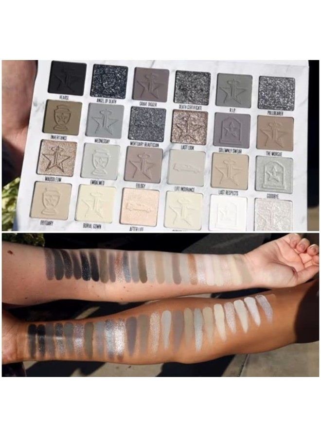 Polet Smokey Eyeshadow Palette 24 Matte Glittery Shades Eyeshadow Palette, Long-lasting Bright waterproof colorsSmoky Eye Shadow for Girls and Women (Set 1, Black Grey Silver) 5.2911 Ounce