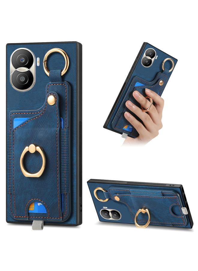 اس-توب جراب هاتف Honor X40i بتصميم كلاسيكي مع حلقة تعليق وحقيبة بطاقات - Image 1