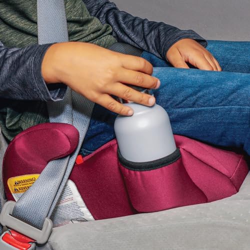 Diono Solana, No Latch, Single Backless Booster Car Seat, Lightweight, Machine Washable Covers, Cup Holders, Pink - Image 4