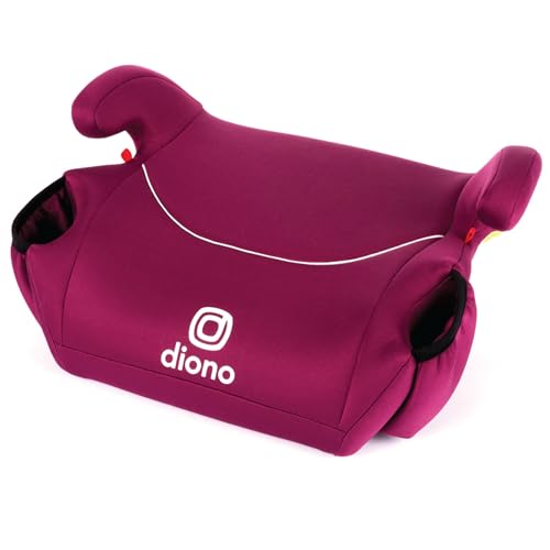 Diono Solana, No Latch, Single Backless Booster Car Seat, Lightweight, Machine Washable Covers, Cup Holders, Pink - Image 1