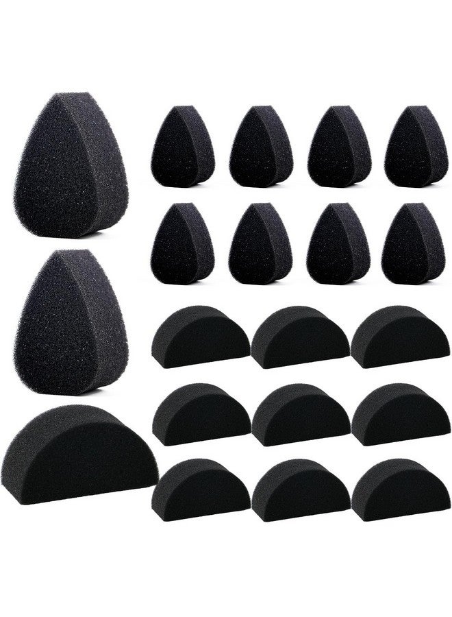 Bowitzki Face Paint Sponges Face Painting Black Sponges Petals High Density for Art Work and Body Paint (10 Petals + 10 Half Moon) - Image 1