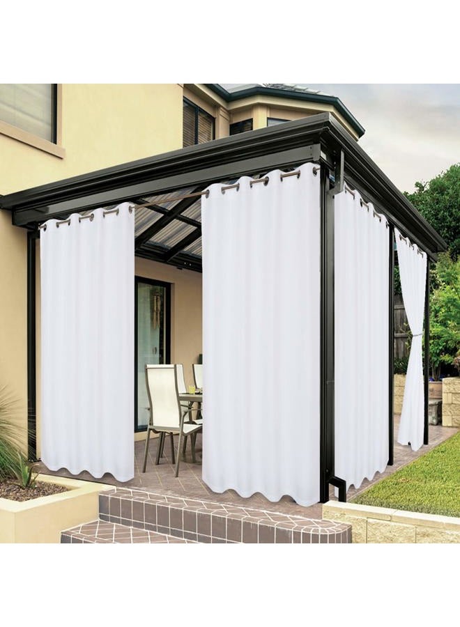 BONZER Waterproof Indoor/Outdoor Curtains for Patio Thick Privacy Grommet Curtains for Bedroom, Living Room, Porch, Pergola, Cabana, 1 Panel, 54 x 84 inch, White - Image 1