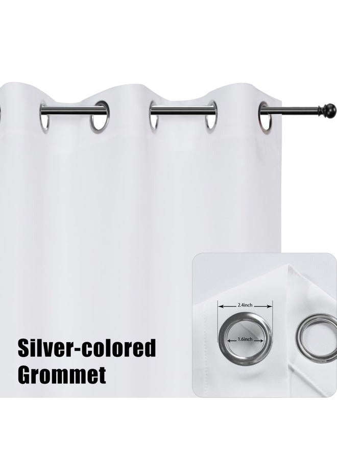 BONZER Waterproof Indoor/Outdoor Curtains for Patio Thick Privacy Grommet Curtains for Bedroom, Living Room, Porch, Pergola, Cabana, 1 Panel, 54 x 84 inch, White - Image 2