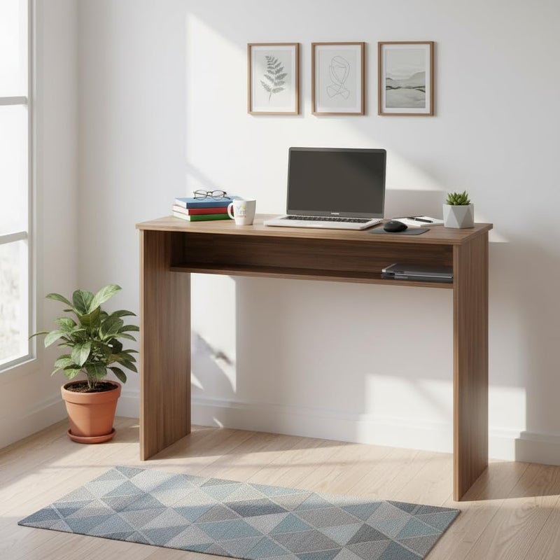 FURNEASER Austin Engineered Wood Study Table with Side Storage Shelves, Space-Saving Computer & Laptop Desk for Home Office, Writing Workstation for Students (ST-WT80-L) - Image 2