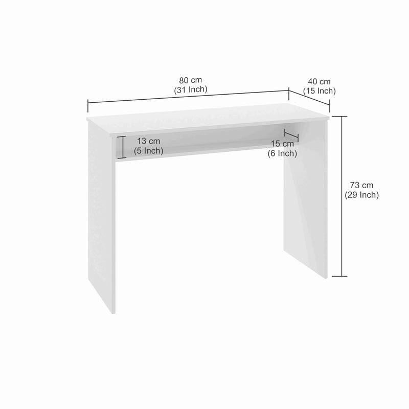 FURNEASER Austin Engineered Wood Study Table with Side Storage Shelves, Space-Saving Computer & Laptop Desk for Home Office, Writing Workstation for Students (ST-WT80-L) - Image 5