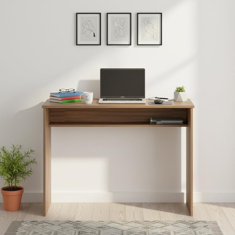 FURNEASER Austin Engineered Wood Study Table with Side Storage Shelves, Space-Saving Computer & Laptop Desk for Home Office, Writing Workstation for Students (ST-WT80-L) - Image 1