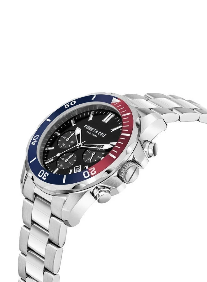 كينيث كول نيو يورك ساعة كرونوغراف رجالية 43 ملم بسوار ستانلس ستيل