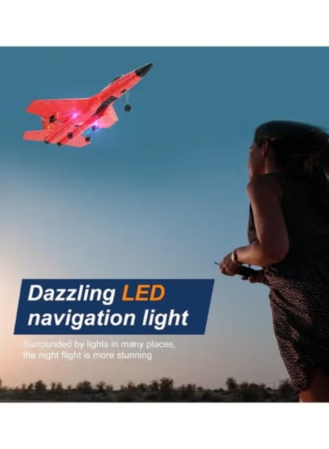 TOY GARDEN 2.4GHz RC Plane – Ready-to-Fly Remote Control Jet Glider with 6-Axis Gyro, Battery, and Cool Lights, Easy-to-Fly Toy Aircraft for Kids & Adults (Red) - Image 2