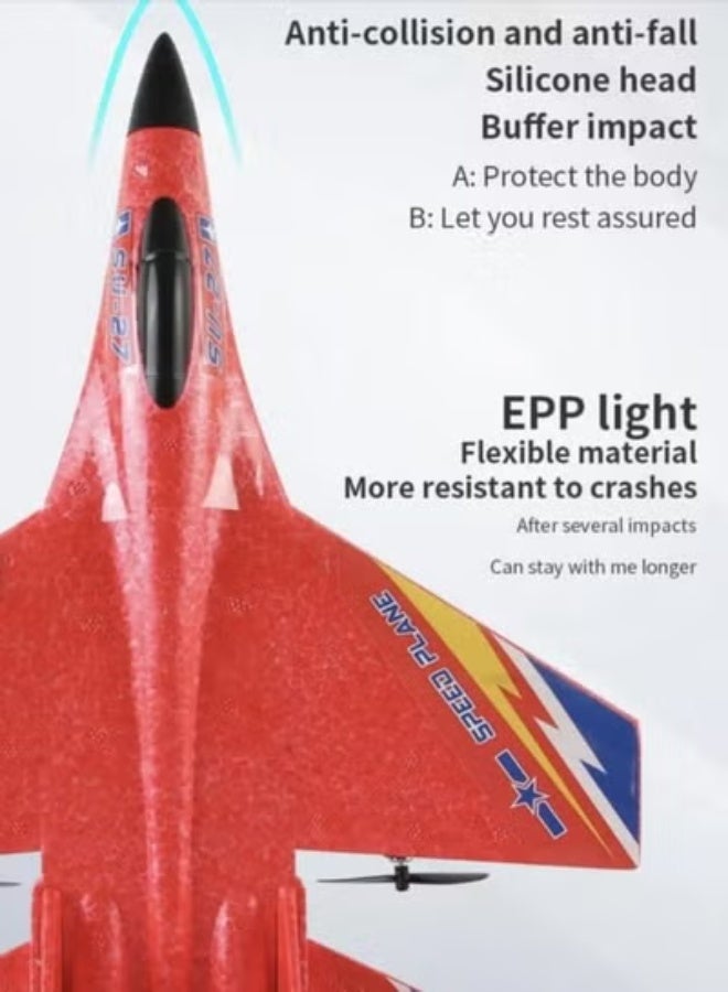 TOY GARDEN 2.4GHz RC Plane – Ready-to-Fly Remote Control Jet Glider with 6-Axis Gyro, Battery, and Cool Lights, Easy-to-Fly Toy Aircraft for Kids & Adults (Red) - Image 5