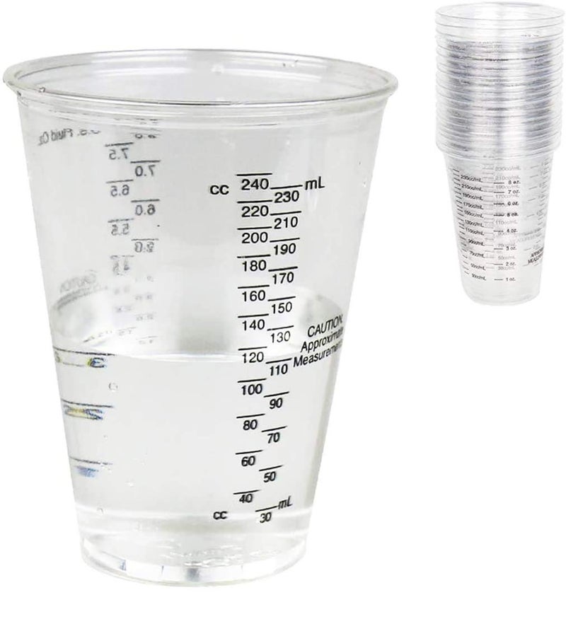 CANOPUS Paint Mixing Cups Pack of 25 600 cc 1 Pint Heavy Duty Multipurpose Plastic Cups Plastic Graduated Cups Plastic Mixing Cups for Automotive and Art Projects