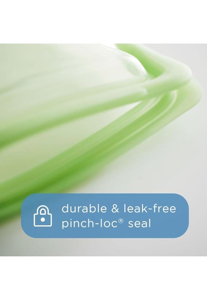 Platinum Silicone Food Grade Reusable Storage Bag, Green (Stand-Up Mega) | Reduce Single-Use Plastic | Cook, Store, Sous Vide, or Freeze | Leakproof, Dishwasher-Safe, Eco-friendly - Image 4