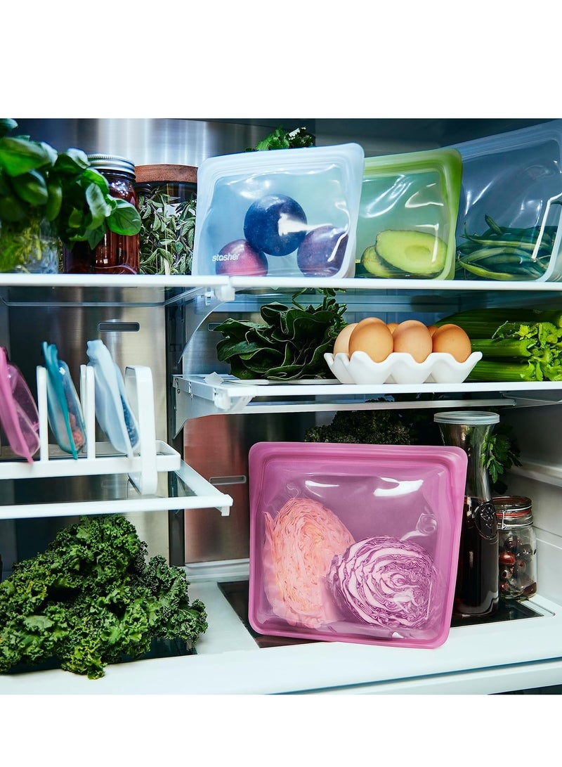 Platinum Silicone Food Grade Reusable Storage Bag, Green (Stand-Up Mega) | Reduce Single-Use Plastic | Cook, Store, Sous Vide, or Freeze | Leakproof, Dishwasher-Safe, Eco-friendly - Image 5