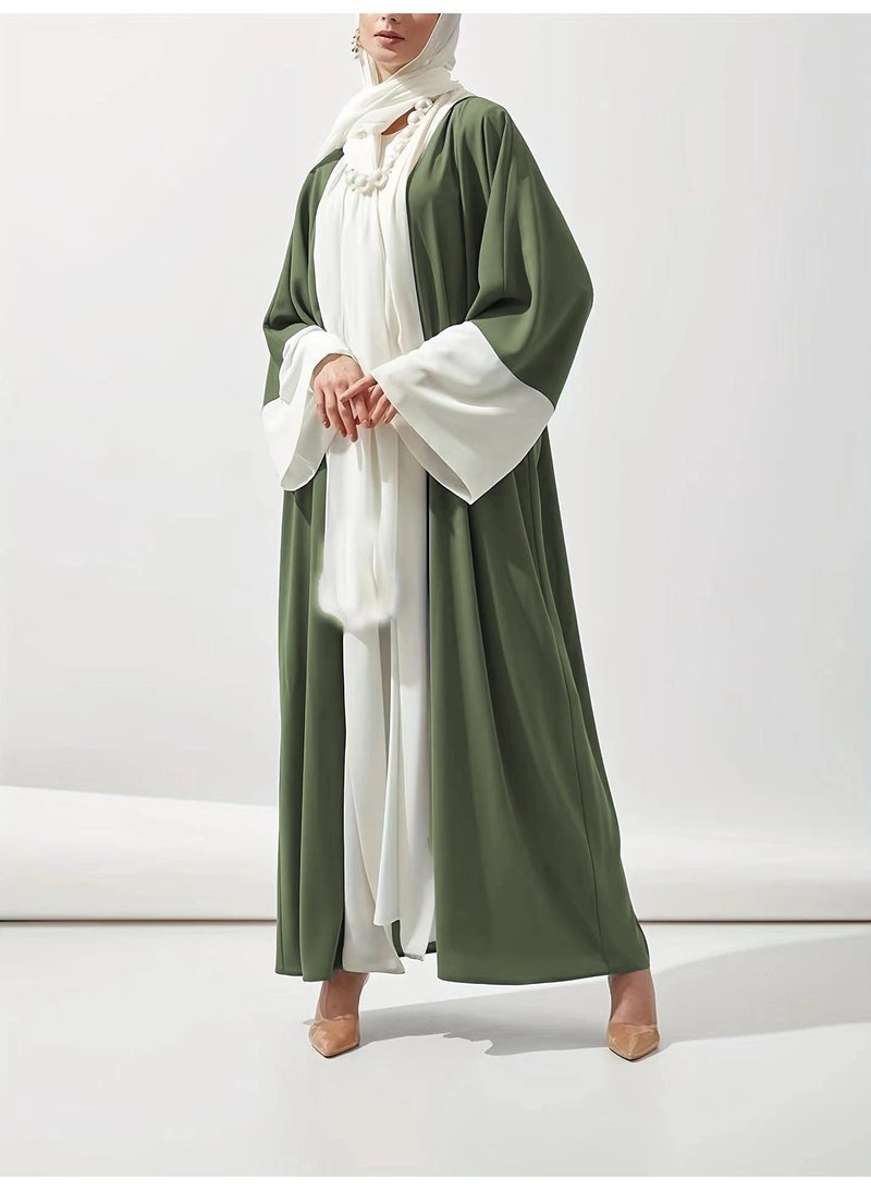 Y&D Bust 140cm Skirt Length 143cm Breathable Loose Contrast Color Drop Feeling Cardigan Robe - Image 1