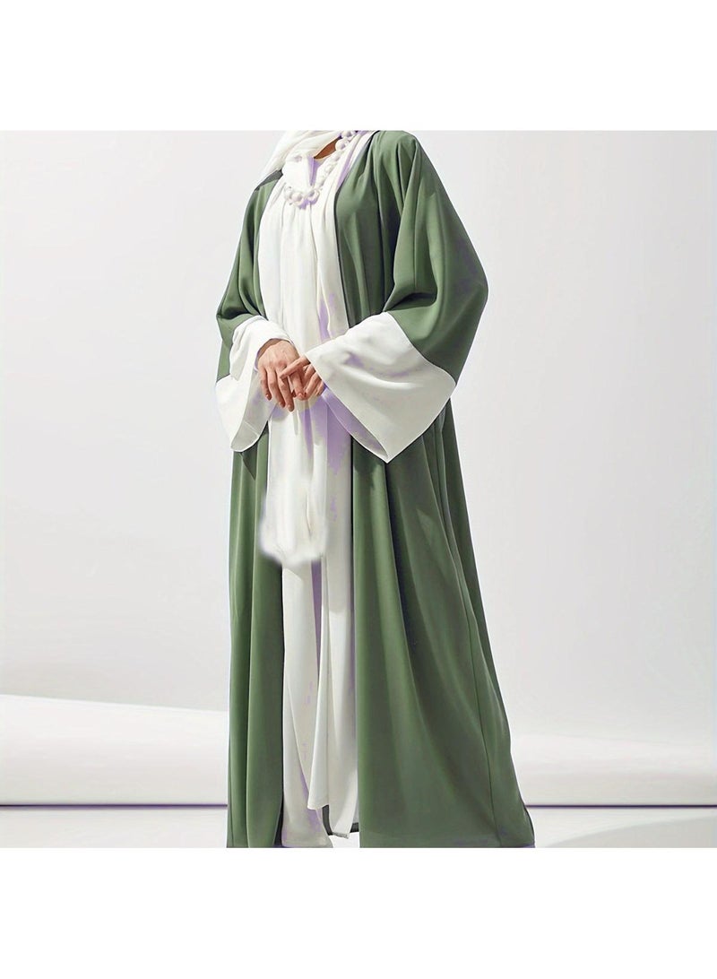 Y&D Bust 140cm Skirt Length 143cm Breathable Loose Contrast Color Drop Feeling Cardigan Robe - Image 2