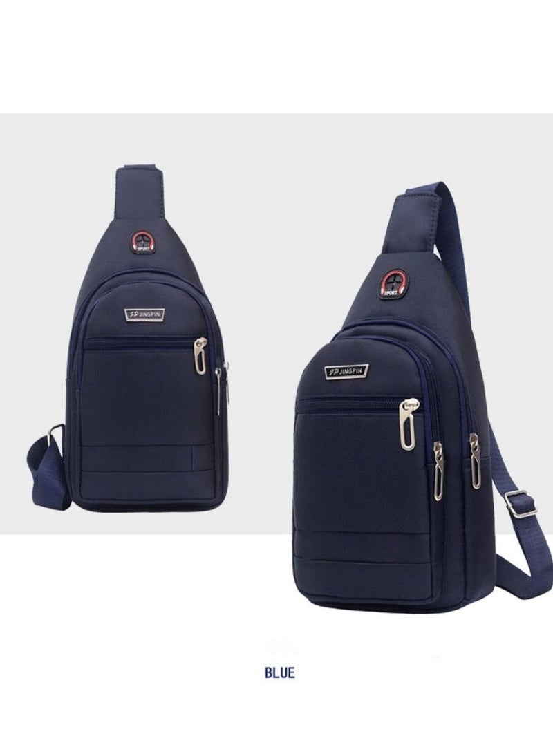 MYK waterproof Oxford cloth Messenger Bag Sling Bag for Men & Women Crossbody Small Shoulder Chest Anti Theft Travel Personal Pocket Bag Casual Backpack (BLUE)) - Image 1