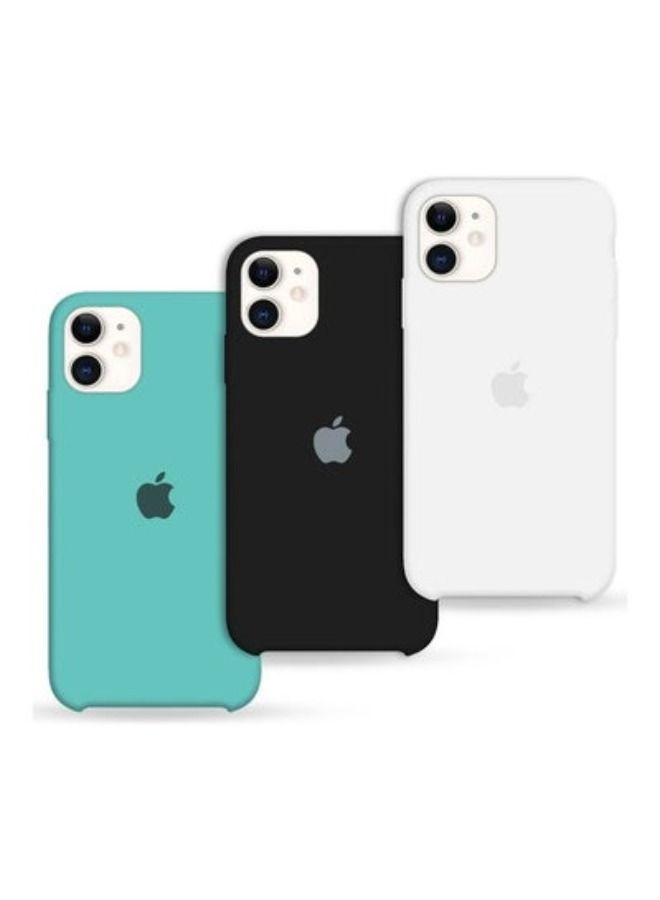 3 حزمة آيفون 11 سيليكون حالة لينة سليم السائل هلام سيليكون للصدمات الهاتف غطاء ستوكات بطانة كامل الجسم حماية 6.1 بوصة أبيض / أسود / البط البري - Image 1