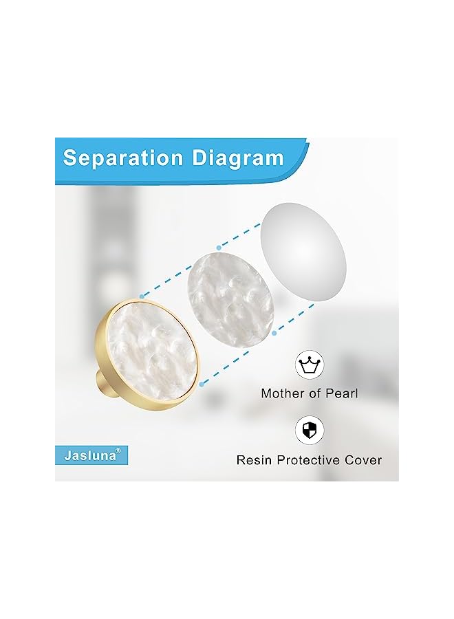 The Bros Pearl Gold Knobs for Dresser Drawers, 12-Pack Brushed Brass Cabinet Knobs Pulls, 1-1/4-Inch knobs for Kitchen Bathroom, Decorative Furniture Hardware - Image 3