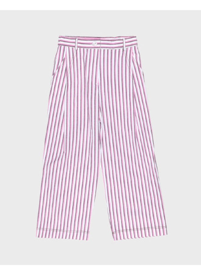 Zara Spring New Stylish Striped High-waist Straight-leg Fashionable Versatile Slim-fit Casual Pants - Image 1