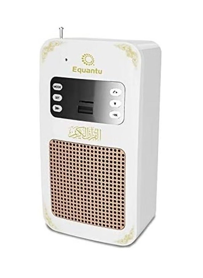 Equantu Portable Quran Speaker - Bluetooth, White, High-Quality Sound, Wireless Streaming, Compact and Stylish, Perfect for Home, Office, Mosque, and Travel  - Image 1