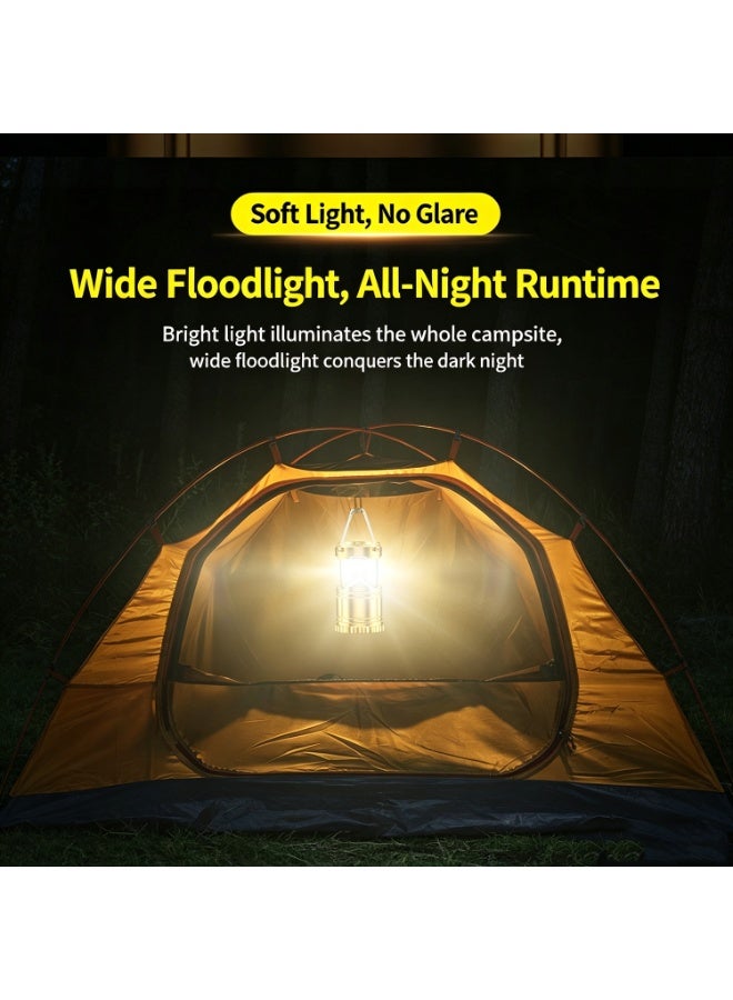 Super Bright Led Camping Light | Portable Foldable Emergency Flashlight, Made Of Abs Material With A Matte Metal Head, Perfect For Camping, Outdoor Activities, And Home Use. Push-Button Switch. - Image 3