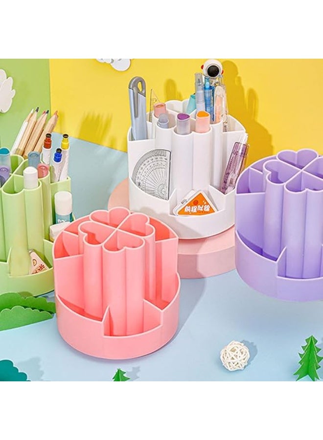 Spaceshoop Plastic Pen Container Rotatable Desk Makeup Brush Pen Holder Storage Cup Desk Stationery Organizer Table Pen Organizer  - Image 3