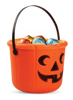 MAD TOYS Halloween Creepy Orange Pumpkin Bucket with Handle, Large Capacity Candy Holder Kids/ Adults, Halloween Trick or Treat Pumpkin Bucket for Party Decor,Halloween Party Bag Fillers 3+ Years  - Image 2