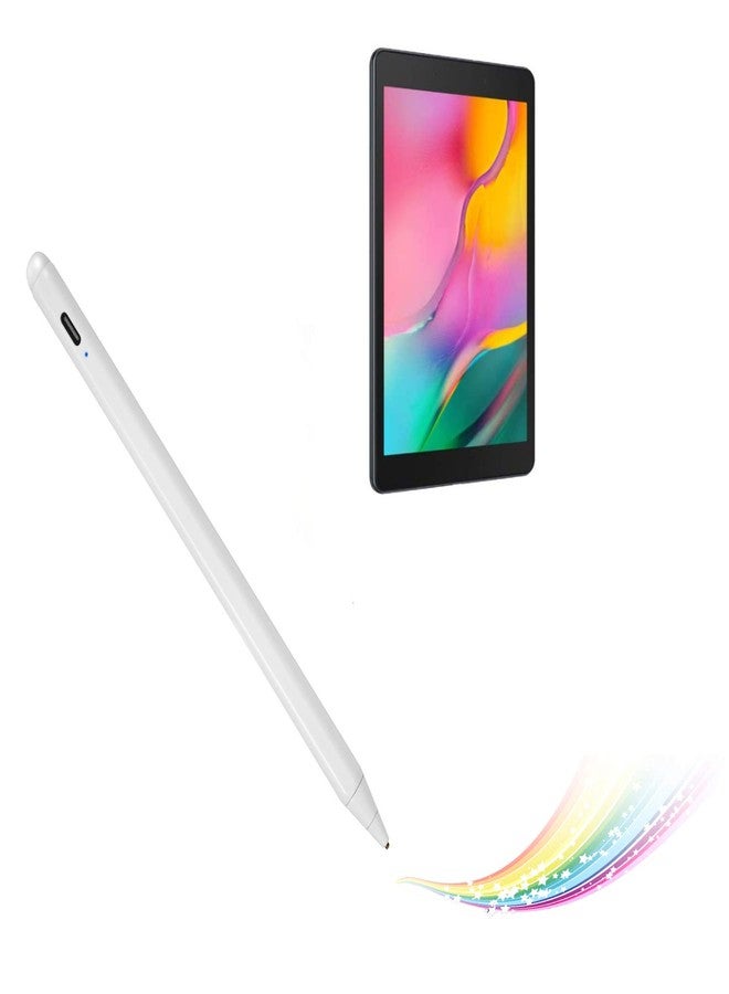 Bbata Active Stylus for Samsung Galaxy Tab A 8"/10.5" Pencil,Electronic Capacitive Type-C Rechargeable Pencil Compatible with Galaxy Tab A 8-inch Stylus Pens,Good on Sketching and Drawing Pen,White - Image 1