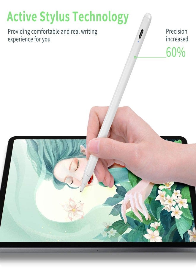 Bbata Active Stylus for Samsung Galaxy Tab A 8"/10.5" Pencil,Electronic Capacitive Type-C Rechargeable Pencil Compatible with Galaxy Tab A 8-inch Stylus Pens,Good on Sketching and Drawing Pen,White - Image 5