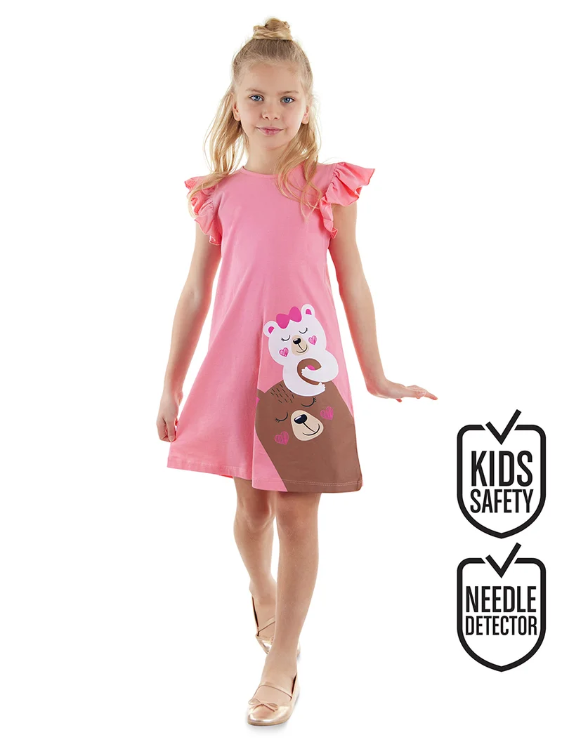 دينوكيدس فستان دمية دب وردي للبنات