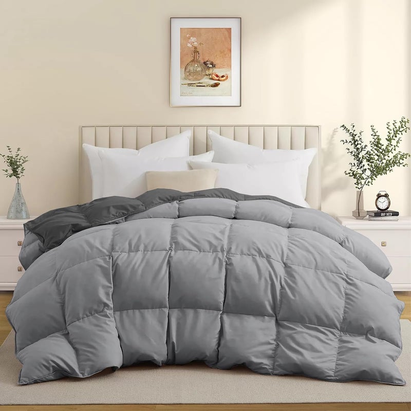 BEDDY FUSION Heavy Winter 600 GSM Comforter Double Bed Size 90X100 600 GSM Microfiber Super Soft Fluffy for Winter ComforterRajaiDuvetBlanket Double Bed Dark GreySilver Grey Color - Image 2