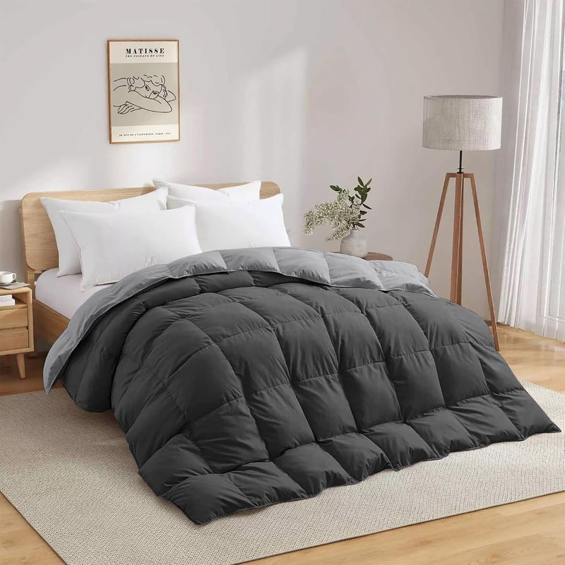 BEDDY FUSION Heavy Winter 600 GSM Comforter Double Bed Size 90X100 600 GSM Microfiber Super Soft Fluffy for Winter ComforterRajaiDuvetBlanket Double Bed Dark GreySilver Grey Color - Image 3