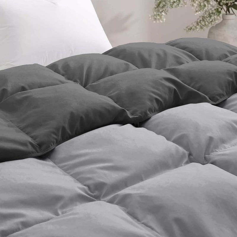 BEDDY FUSION Heavy Winter 600 GSM Comforter Double Bed Size 90X100 600 GSM Microfiber Super Soft Fluffy for Winter ComforterRajaiDuvetBlanket Double Bed Dark GreySilver Grey Color - Image 4