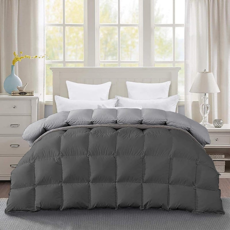 BEDDY FUSION Heavy Winter 600 GSM Comforter Double Bed Size 90X100 600 GSM Microfiber Super Soft Fluffy for Winter ComforterRajaiDuvetBlanket Double Bed Dark GreySilver Grey Color - Image 1