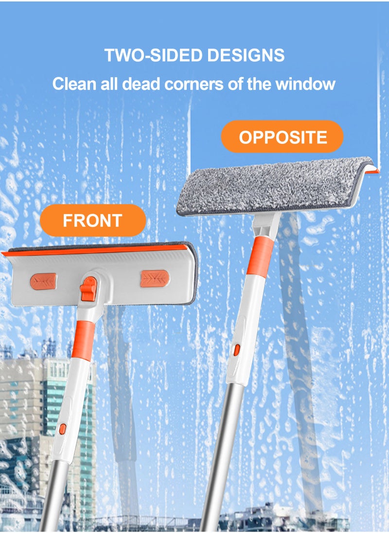 HomarKet Window Cleaner Tool,3-In-1 Window Cleaner Kit With 2 Absorbent Microfiber Cloths And Scraper,Household Squeegee Extendable 144cm,Window Washing Kits For Mirror Glass  - Image 5