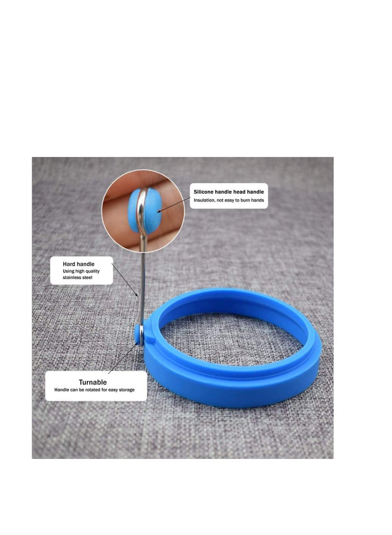 Zikra Egg Ring, Fried Egg Mold, Egg Separator, Reusable Cooking Rings, Silicone Non-Stick Egg Shaper Ring with Egg and Pancake Non Stick Cooking Tool, Kitchen Cooking Tools (4 Pcs) - Image 2