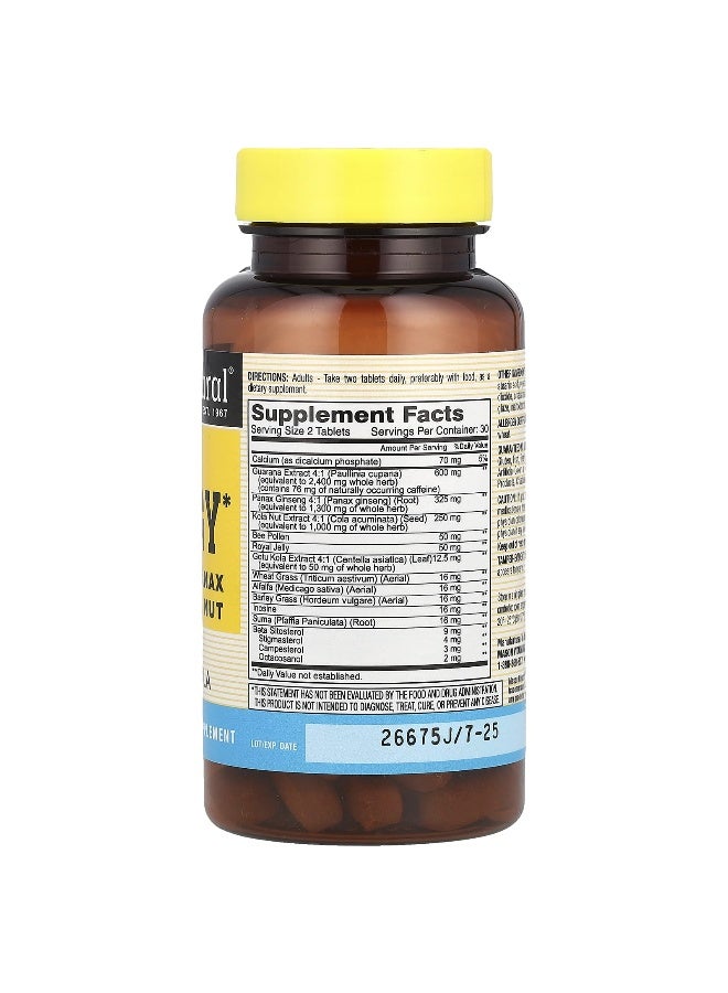 Mason Natural Mason Natural, Super Energy with Guarana, Panax Ginseng & Kola Nut, 60 Tablets  - Image 2
