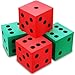Shappy 4 Pieces 35 Inch Foam Dice Cube Jumbo Dice with Number Dots Big Giant Foam Large Cube for Christmas Game Math Classroom Party Favors Bag StuffersRed Green - Image 2