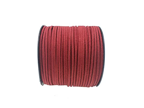 Pamir Tong Faux Leather Cord for Jewelry Making 100 Yards 26mm Thin Suede String Rope Maroon Bracelet Cords DIY Crafts String for NecklaceDream Catcher SuppliesHat Walking Stick