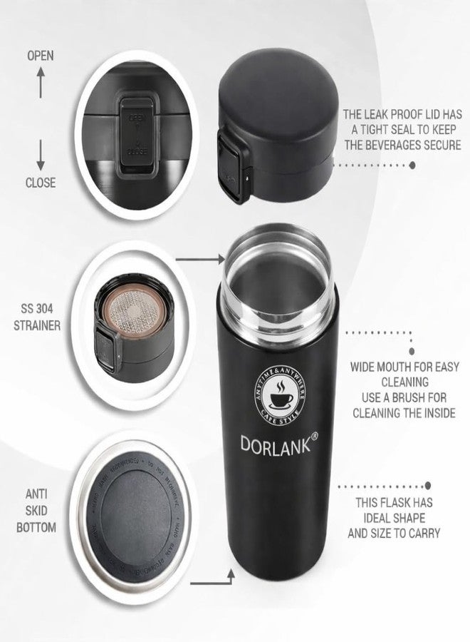 DORLANK Coffee Mug Travel 500ML Vacuum Insulated Stainless Steel Cup with Leakproof Lid & Non-Slip Cover, Keep Drinks 8 Hrs Hot & 14 Hours Cold, Ideal for Travel, Office & Outdoor Use - Image 4