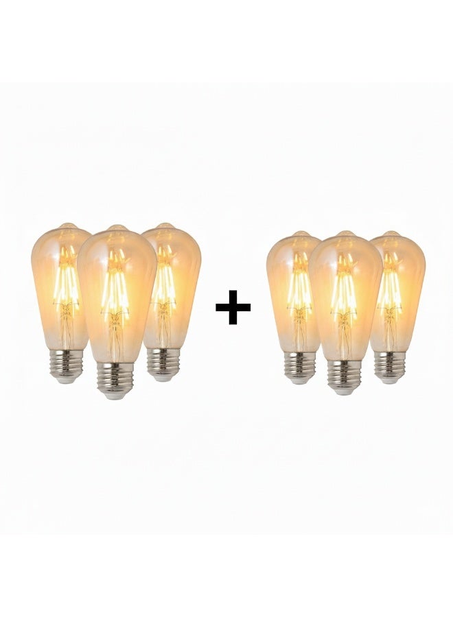 6 Decorative Bulbs 4 Watt, distinctive soft warm lighting Warm light